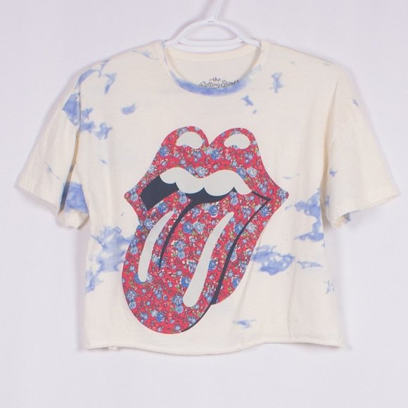 the Rolling Stones Tops - THE ROLLING STONES Graphic Tie Dye Crop Tee Size XS